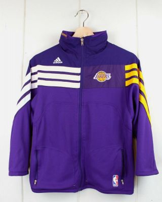 Adidas X Los Angeles Lakers Women Small 8 2011 Full Zip Court Jacket 3/4 Sleeve