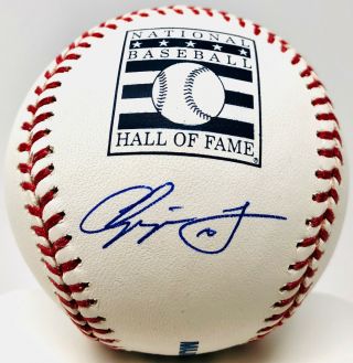 Atlanta Braves Chipper Jones Signed Hall Of Fame Logo Baseball - Hof Mlb Psa/dna