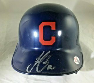 Francisco Lindor / Autographed Cleveland Indians Logo Mini Batting Helmet /