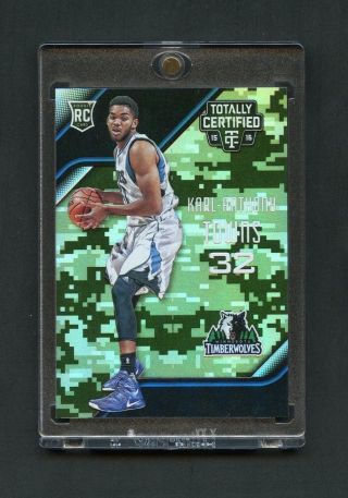 2015 - 16 Karl - Anthony Towns Panini Totally Certified Camo Rookie Rc /25 Sp