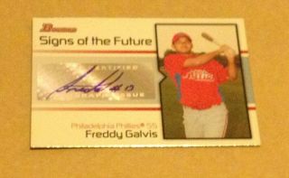 Freddy Galvis 2008 Bowman Signs Of The Future Autograph Philadelphia Phillies