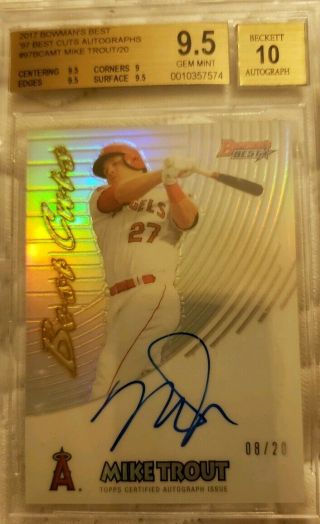Bgs 9.  5 /10 Mike Trout 2017 Bowman 