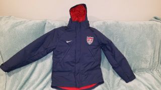 Nike Usa Us National Team Soccer Navy Blue Parka Coat Mens Medium