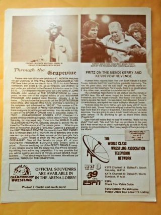 Vintage World Class Championship Wrestling Program WCCW Texas Missing Link 1988 4
