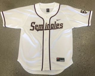 Men’s 90’s Nike Florida State Seminoles Stitched Baseball Jersey Sz L