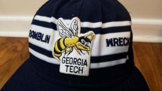 Vintage Georgia Tech Snapback Hat Yellow Jackets Ramblin Wreck Ajd Stripe