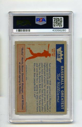 January 23 1959 Fleer T.  Williams 68 Ted Signs For 1959 PSA NM 7 3 2