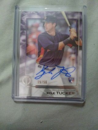 Kyle Tucker On Card Auto Rc /50 Rookie 2019 Topps Tribute