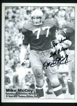 Mike Mccoy Signed Autographed 8 X 11 Photo Jsa Authentication Notre Dame Packers