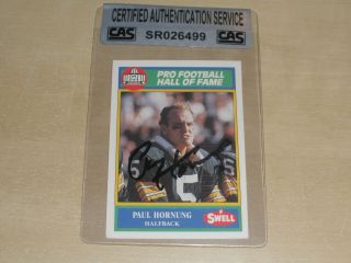 1990 Cmc Pro Football Hall Of Fame Ip Autograph Auto Paul Hornung Cas Certified
