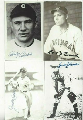 Edd Roush Cincinnati Reds Baseball Autographed Jim Rowe Postcard Photo