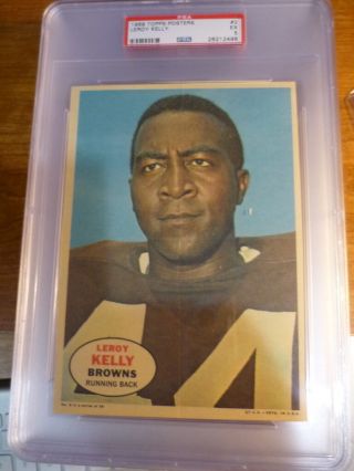 1968 Topps Poster Leroy Kelly 2 Browns Psa 5 Ex (inv 1016cb)
