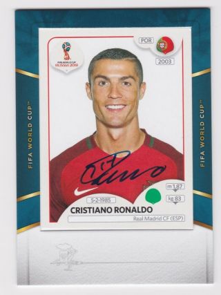 Cristiano Ronaldo 2018 - 19 Panini Treble Soccer World Cup Sticker Signatures Auto