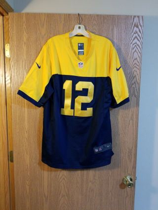 Aaron Rodgers Green Bay Packers Sewn Nike On Field Alternate Jersey Adult Xl Euc