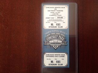 Comiskey Park Inaugural Year Ticket.  Chicago White Sox.  First Game 1991