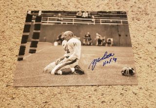 Y.  A.  Tittle Autographed Signed 8x10 Photo York Giants Inscribed Hof 71 W/coa