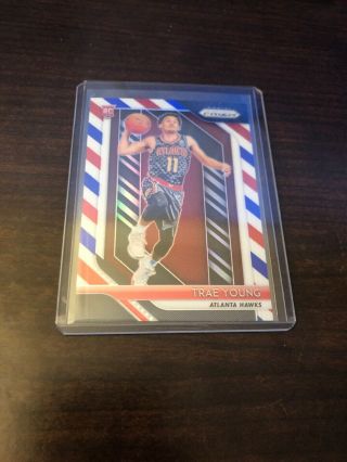 2018 - 2019 Prizm Trae Young Red White And Blue Rookie Hot Wow Hawks