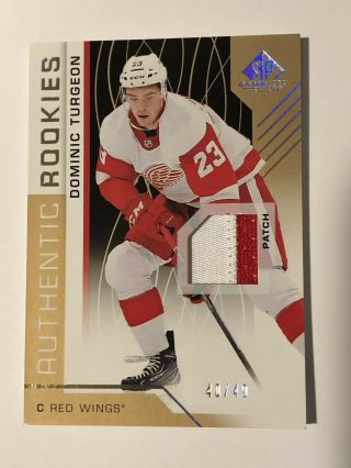 2018 - 19 Sp Game Authentic Rookies Patch Dominic Turgeon Ssp 114 40/49