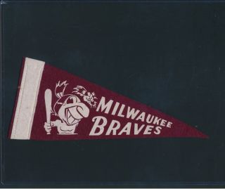 1950 Milwaukee Braves Baseball Mini Pennant Flag 3.  5x8.  5 M115