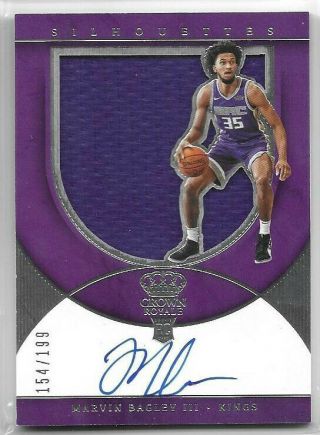 Marvin Bagley Iii Rc 2018 - 19 Panini Crown Royale Rookie Jersey Auto 154/199