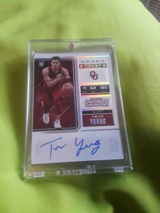 Trae young contenders auto.  draft Ticket 99/99 Last One Made.  full auto. 3