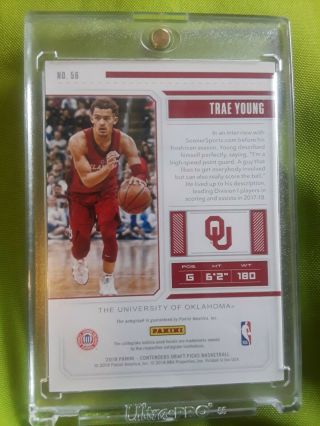 Trae young contenders auto.  draft Ticket 99/99 Last One Made.  full auto. 4