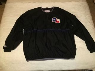 Vintage 90s Majestic Texas Rangers Warm Up Jacket Size Xxl