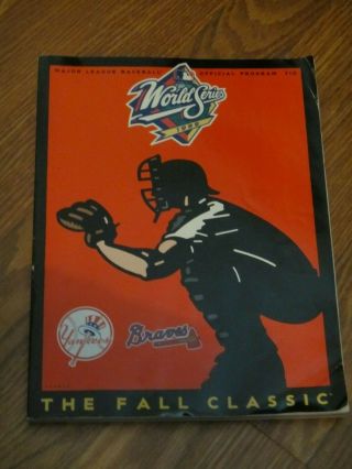 1999 World Series Program Scorecard York Yankees Vs Atlanta Braves