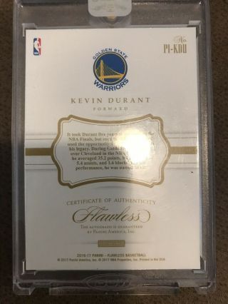 2016 - 17 Flawless Kevin Durant Auto ’d 5/10 Encased 2