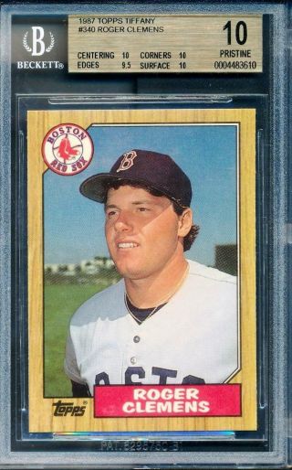 Bgs 10 - 1987 Topps Tiffany Roger Clemens 340 Pristine Boston Red Sox