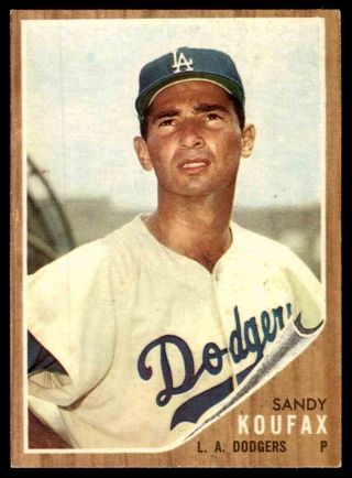 1962 Topps 5 Sandy Koufax Dodgers Ex - Mt,  To Nm