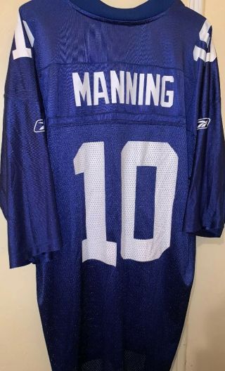 York Giants Eli Manning 10 Jersey Reebok On Field Blue Nfl Men’s Xxl
