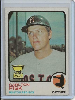 1973 Topps Baseball Card Carlton Fisk H/o/f Boston Red Sox Near 193