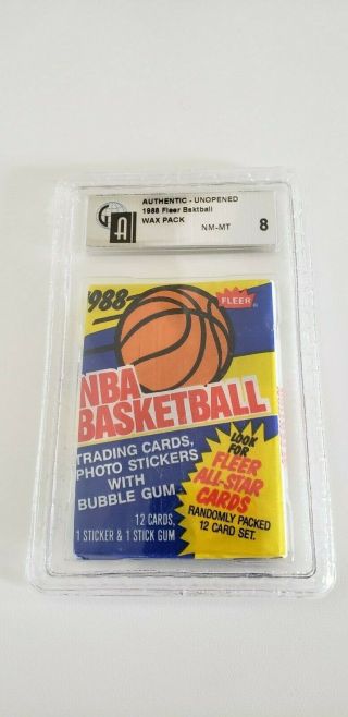 1988 Fleer Basketball Wax Pack Graded 8 Gai Psa With Mark Aguirre Sticker 1