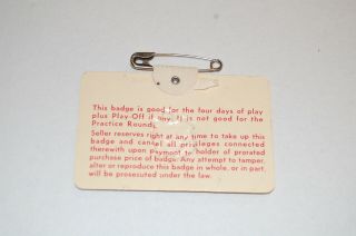 1970 Masters Badge/Ticket.  Billy Casper 2