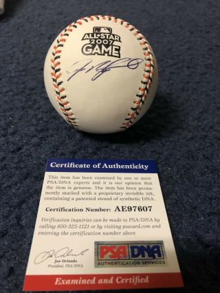 Ivan Pudge Rodriguez Signed Auto 2007 All Star Game Baseball Asg Psa/dna
