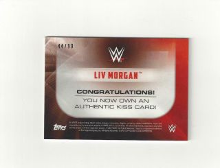2017 Topps WWE Liv Morgan Authentic Kiss Card 44/99 2
