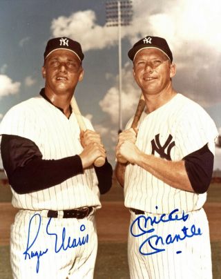Mickey Mantle / Roger Maris Autographed Signed 8x10 Photo (hof Yankees) Reprint