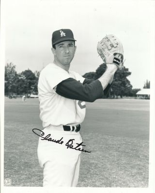 Claude Osteen Autograph 8x10 Photo Los Angeles Dodgers 2 W.  S 196 Wins 3 A.  S Game