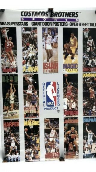 Michael Jordan Larry Bird Magic Johnson Poster Costacos Brothers Nba Superstars