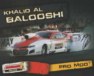 2018 Khalid Al Balooshi Signed Bahrain 1 Racing Camaro Pro Mod Nhra Postcard