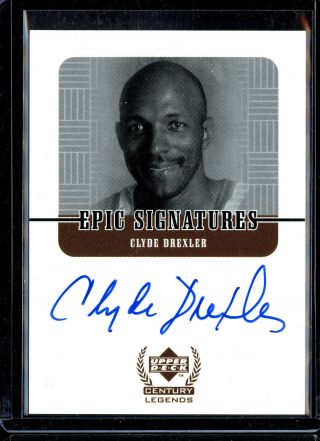 1999 - 00 Upper Deck Century Legends Epic Signatures Clyde Drexler Autograph Auto