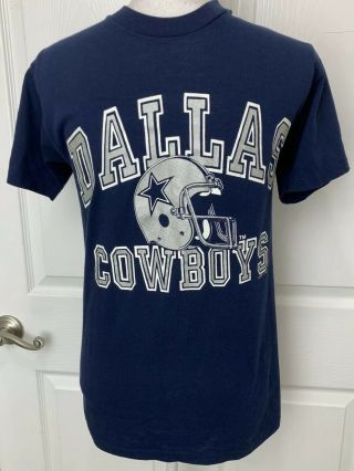 Dallas Cowboys Vintage 80’s Mens Blue Short Sleeve Shirt Sz Medium Nfl Football