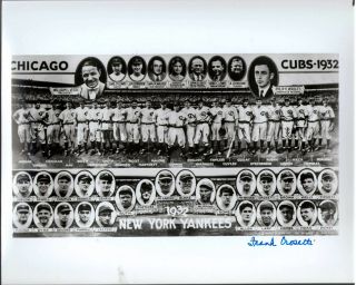 Frank Crosetti Yankees Autograph 8x10 Photo 1932 Ws Chicago Cubs