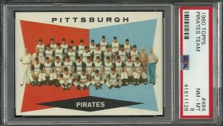 1960 Topps Psa 8 484 Pirates Team