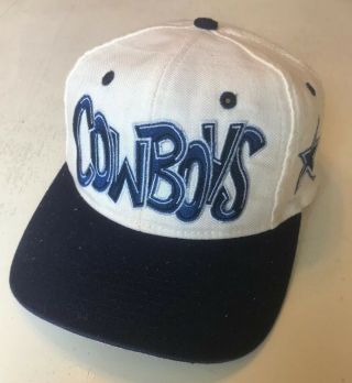 Vintage 90’s Dallas Cowboys Hat Big Logo Snapback Drew Pearson Graffiti Nfl