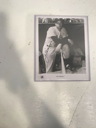 Joe Dimaggio York Yankees Autographed 8 X 10 Photo Signed Clipper