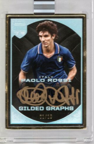 Paolo Rossi 2018 Panini Eminence Soccer Guilded Graphs Metal Framed Auto 01/10