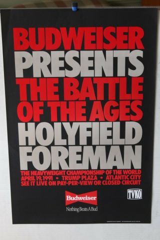 Boxing Poster: Evander Holyfield V George Foreman,  Budweiser