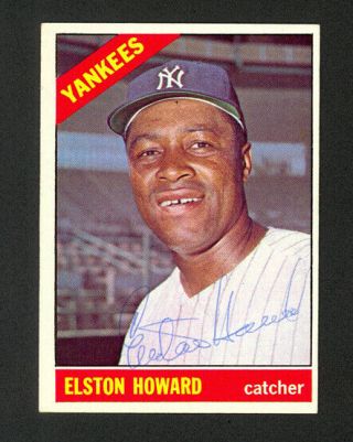 1966 Topps Elston Howard 405 - York Yankees - Signed Autograph Auto - Nm - Mt